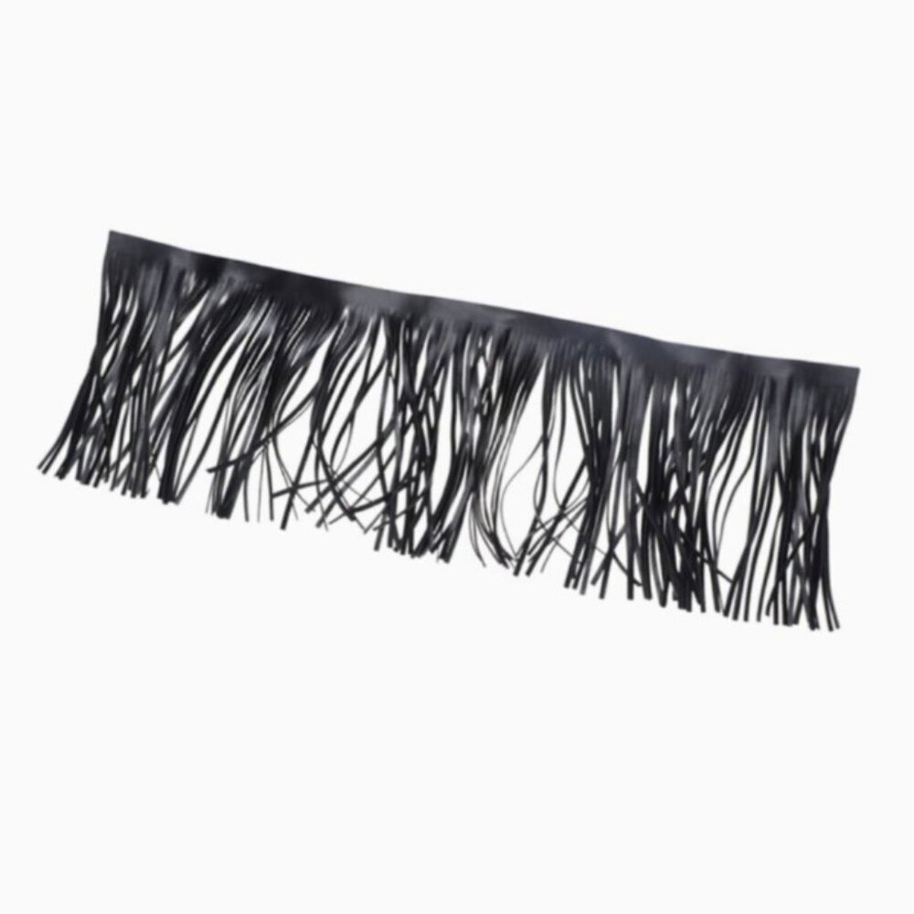 Western Black Faux Leather Fringe Sewing Fringe Trim